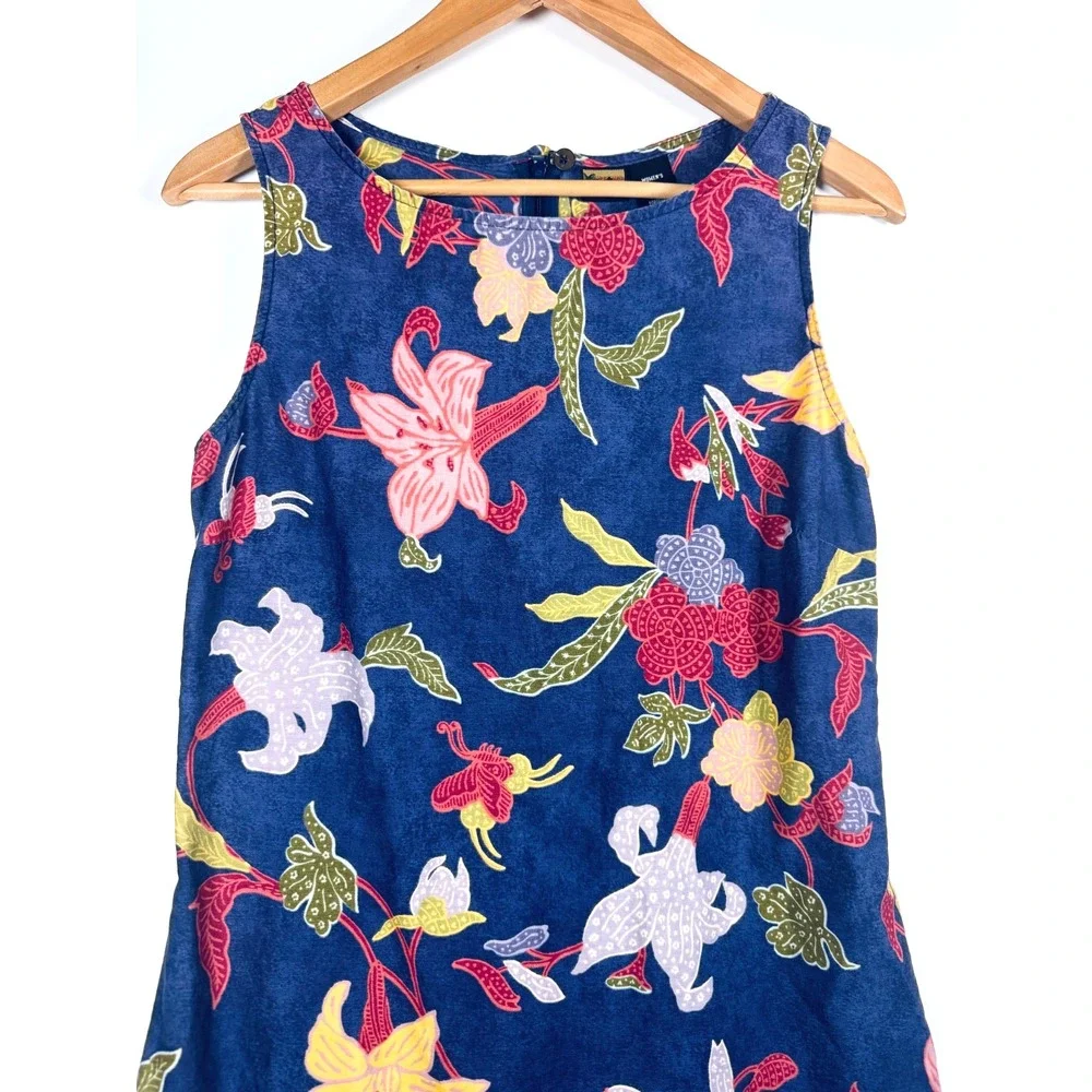 Pataloha Patagonia Dress Size 8 Blue Floral Cotton Knee Length Made in Portugal